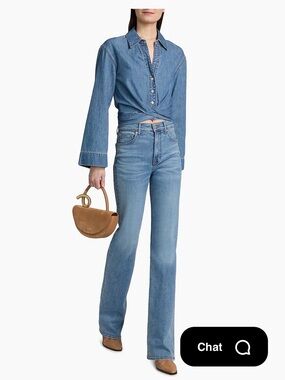 NWT Veronica Beard Crosbie High-Rise Wide-Leg Jeans in Dessert Storm Sz 30/10